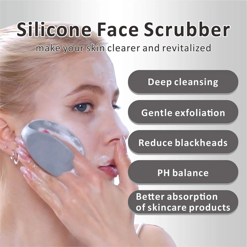 Silicone Face Scrubber, Face Scrubber for both Men and Women , Manual Face Exfoliator Brushes Scrubber,Facial Cleansing Brush for Exfoliating