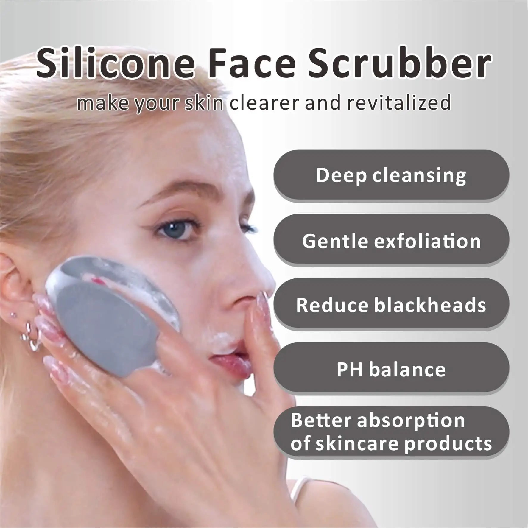 Silicone Face Scrubber, Face Scrubber for both Men and Women , Manual Face Exfoliator Brushes Scrubber,Facial Cleansing Brush for Exfoliating