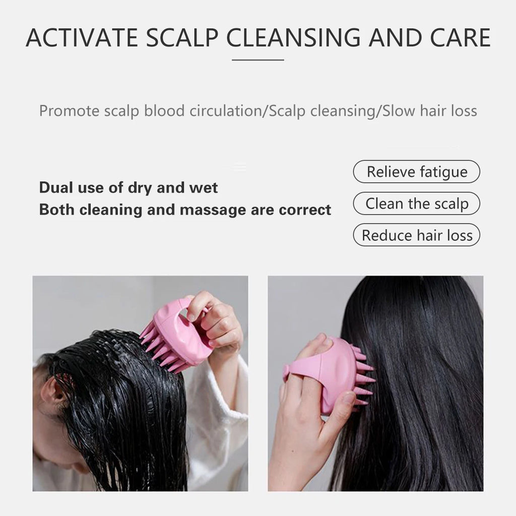 Silicone Scalp Massager – Deep Clean & Relaxation Brush ,  Professional Hair Care .